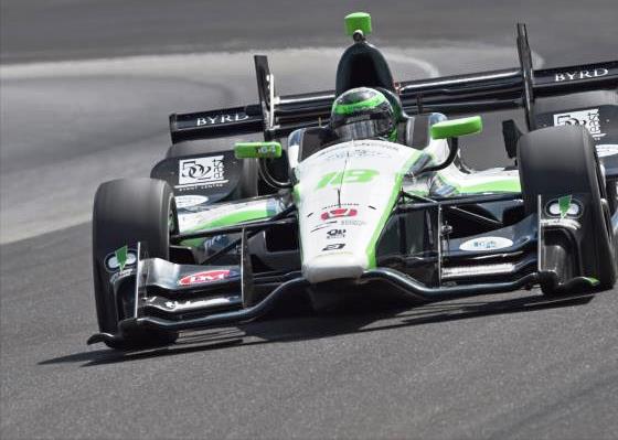 Conor Daly leads the field in the Angie's List Grand Prix at the Indianapolis Motor Speedway. (Submitted photo courtesy of the Indianapolis Motor Speedway.)