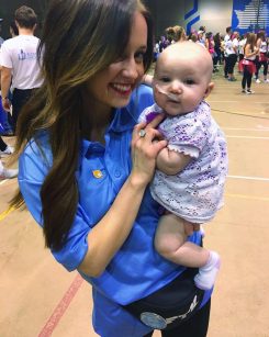 Aryn Richey holds Laikyn Jane Rowley at a Dance Marathon event. (Submitted photo)