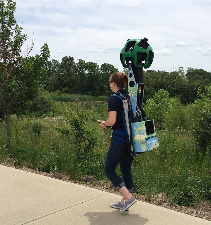 CCPR Marketing Director Lindsay Labas uses the Trekker in a Carmel park. (Submitted photo)