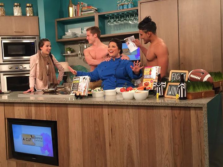 Amy von Eiff, center, during one of her televised cooking segments. (Submitted photo)