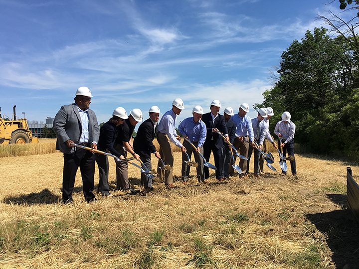 Joined by Fishers Mayor Scott Fadness, STANLEy Security officials and project partners broke ground on the company’s upcoming headquarters on Sunlight Drive in Fishers June 13. (Submitted photo)