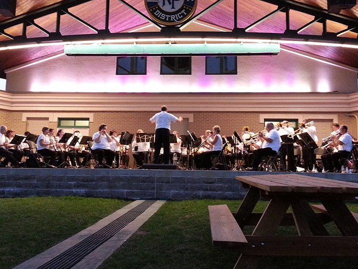 The Fishers Wind Symphony, pictured during a previous performance at the Nickel Plate District Amphitheater, will play its first Fourth of July concert at 4 p.m. July 3 at Legacy Bible Church in Noblesville. (Submitted photo)