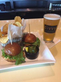 Divvy in Carmel offers tenderloin tasting plates. The Hoosier Minis are served in twos at lunch and in threes at dinner. (Photos by Anna Skinner)