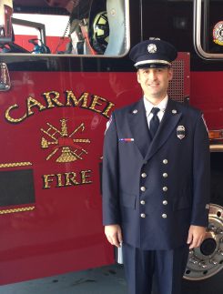 Kyle Condra, Carmel Fire. Dept, was chosen as 2016 torchbearer. (Submitted photo) 