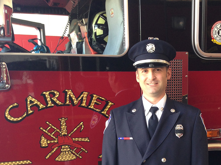 Kyle Condra, Carmel Fire. Dept, was chosen as 2016 torchbearer. (Submitted photo)