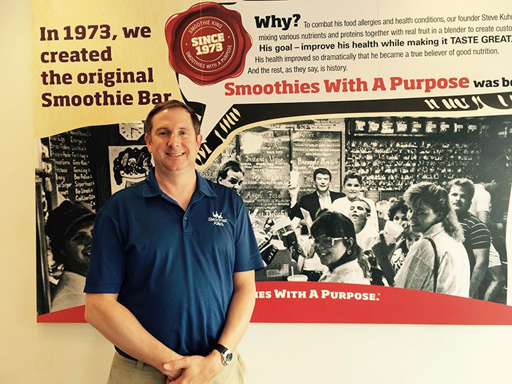 Smoothie King owner Chris Sgroi inside the Fishers location that opened last year. (Photo by Mark Ambrogi)