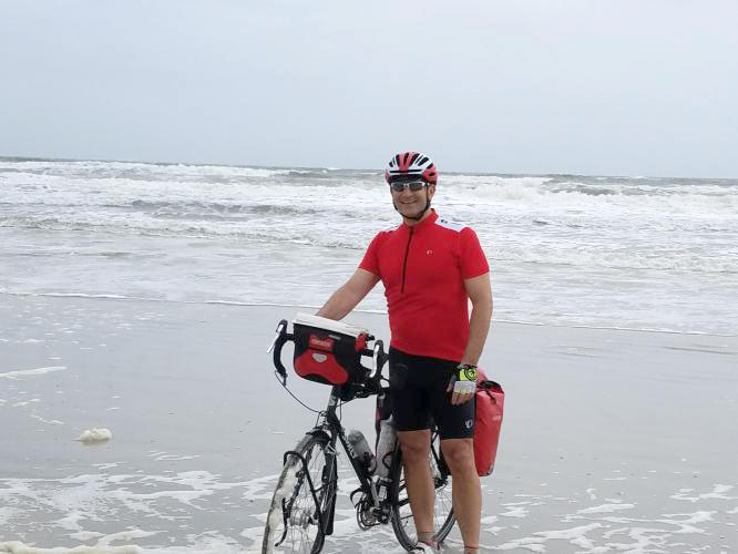 Gary Rapp during his bike across America. (Submitted photo)