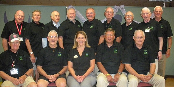 PrimeLife drivers display their new shirts. They are, back row from left, Morrie Adams, Tom Darling, Bill Jourdan, Gene Bruns, Steve Boros, Bill Whitehead, Keith Fiedler, Bob Beebe, Bob Morris, front row from left, Frank Diehl, George Billeisen, transportation coordinator Cindy McNeely, John DiCarlo and Phil Hagen. (Submitted photo) 