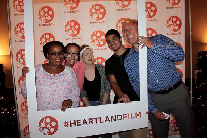 From left, Veronica Claxton, Kaila Claxton, Sydni Beaty, Kyle Allan and Brad Claxton at the Heartland Film Festival Summer Rewind fundraiser featuring comedian Drew Lynch. Beaty and Allan helped Kaila Claxton form the Stutter Awareness Club at Fishers High School last school year. (Photos by Amy Pauszek)