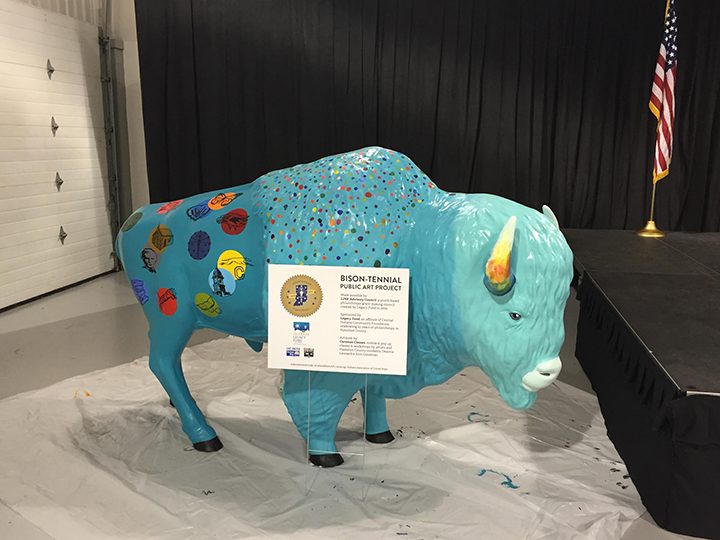 The Hamilton County bison represents iconic symbols of Hamilton County, including the historic Hamilton County Courthouse in Noblesville and high school mascots. (Submitted photo)
