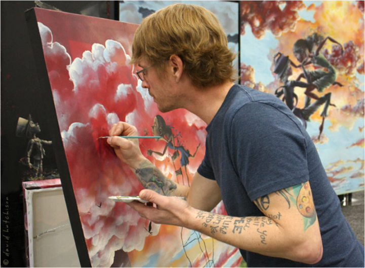 Gabriel Lehman will finish an original painting, which will be auctioned, at Riverview Health Foundation Gala. (Submitted photo by David Hutchison)