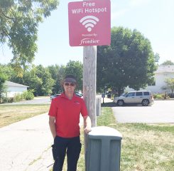 The free hotspot was installed by Andrew Bouse last month. (Photo by Anna Skinner)