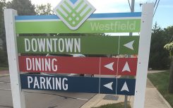 An example of one of the four signs installed around downtown Westfield. (Photo by Anna Skinner)