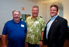 From left, Clay Township trustee Doug Callahan, Carmel Judge Brian Poindexter and Hamilton County Commissioner Mark Heirbrandt at the 2015 Beach Bash. (Submitted photo)