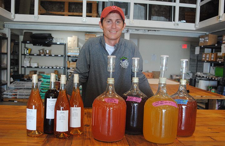 Noah Herron has been making his own wine for three years. (Photos by Anna Skiinner)
