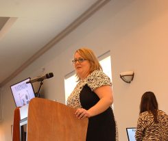 Boone County EDC Executive Director Molly Whitehead speaks at the commission’s annual meeting Aug. 30. (Photo by Heather Lusk)