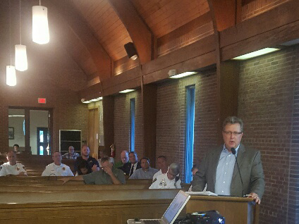 State Sen. Brandt Hershman speaks to the Zionsville Town Council on Sept. 6. (Submitted photo)