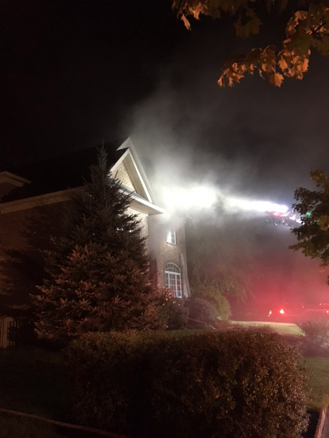 The Zionsville Fire Dept. works to put out a house fire Sept. 17. (Submitted photo)