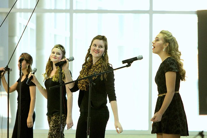 From left, Hannah Jacko, Sophie Miller, Grace Miller and Olivia Jacko perform at the 2015 Cabaret. (Submitted photo)
