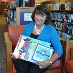 Roxy Morgan displays her books at Carmel Clay Public Library (Submitted Photo).