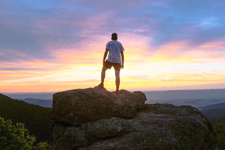 Aaron Ibey views a sunset during his hike of the Appalachian Trial in Shenandoah National Park in Virginia. (Submitted photo)