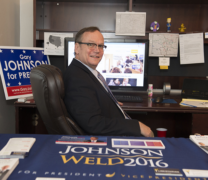 Joe Hauptmann of Zionsville is the state director of the Indiana for Gary Johnson campaign. (Photo by Theresa Skutt)