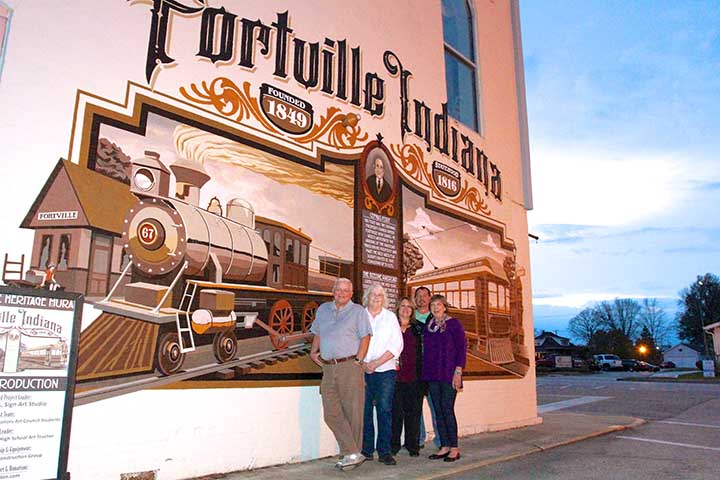 From left, Cindy and Gene Akers, Dave and Sharon Beatson and LindaMarie Hanson are committee members with Fortville Action Inc. and organize the Fortville Winter Festival each year. (Photo by Sadie Hunter)