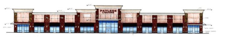 A Payless Liquor store will anchor a new $2.5 million building at Whitestown Parkway and Maple Grove Boulevard. (Submitted photo)