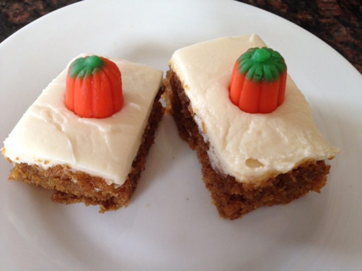 Pumpkin bars provide an option for a Thanksgiving tailgate. (Submitted photo)