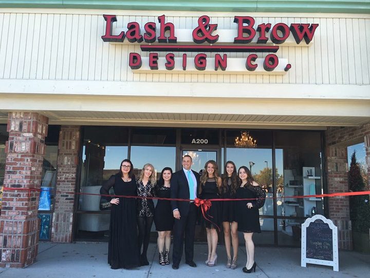 From left, Steffi Pol, master certified lash stylist; Lindsey DeHaven, apprentice; Olivia Zickmund, apprentice; Jared Shaughnessy, co-owner; Kate Shaughnessy, co-owner; Camille Carafiol, client liaison; and Audrey Brown, certified lash stylist. (Submitted photo)