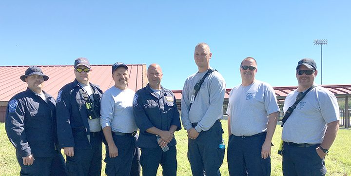 CFD members of Task Force One include Firefighter Brian Hutchison, Cpt. Kurt Weddington, Battalion Chief Gary Brandt, Training Chief Cory Anderson, Operations Chief Steve Frye, Executive Officer Scott Tierney and Engineer Greg Webb. (Submitted photo) 