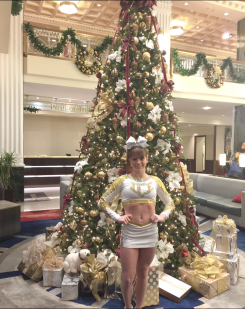 Jason Ward received a $500 grant from the Indiana State Police Alliance to aid in his daughter’s cheerleading at Ice All-Stars Cheerleading in Westfield. Pictured, Alexyea Ward recently visited New York as part of her cheerleading program. (Submitted photo)
