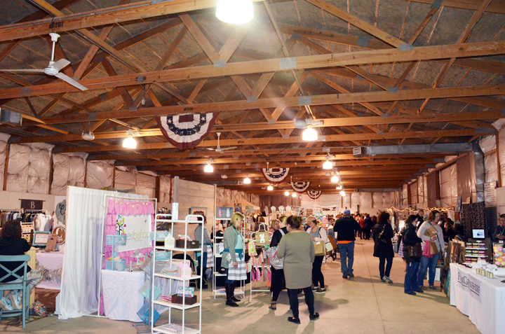 Fifty-five local vendors displayed handmade goods at Indy MADE Market on March 18 inside the Hamilton County Fairgrounds Llama Barn. According to the event co-founder, Keri Bishop, more than 200 pre-sale tickets were sold and many more tickets were sold at the door. Nearly 1,000 people including vendors and volunteers were in attendance. Ticket sales benefited the Noblesville Youth U-11 Baseball Team, with excess profits going back to the community through other charities. (Photo by Sara Baldwin)