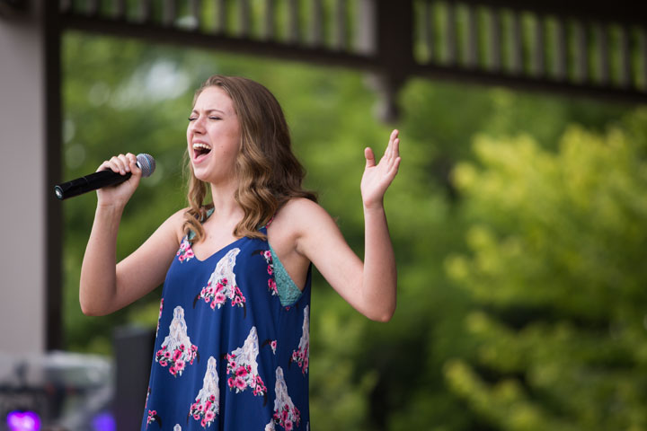 Taylor Bickett on stage at CarmelFest Has Talent July 4. (Submitted photo by Zach Dobson)