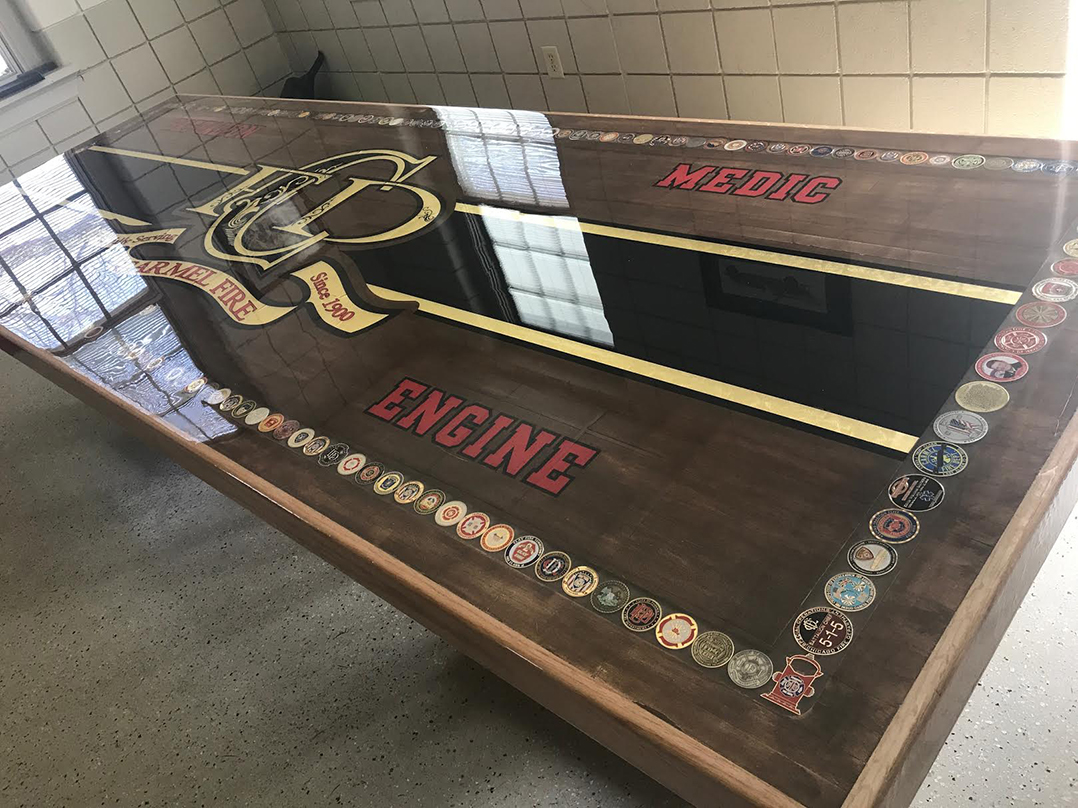 custom fire department kitchen table