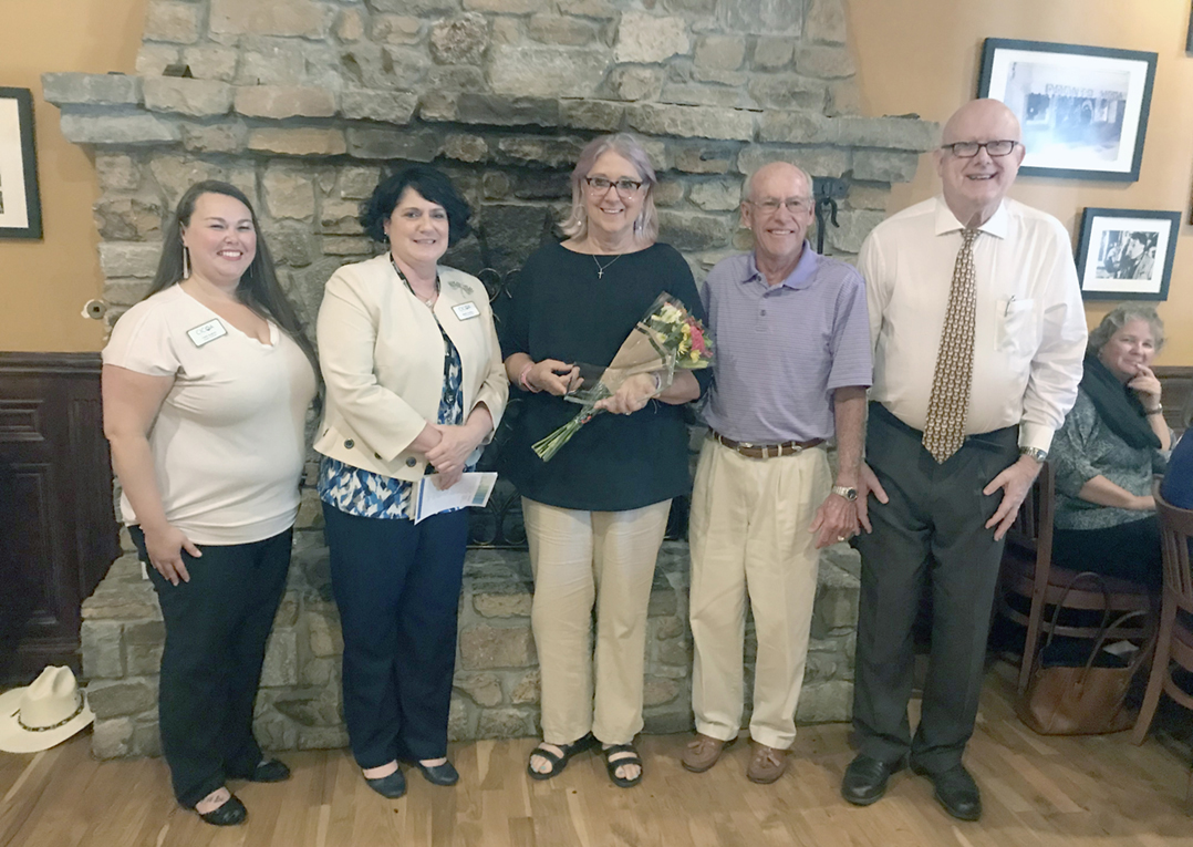 From left, CICOA Volunteer Coordinator Tara DeBoo, CICOA COO Mary Durell, Senior Volunteer of the Year Kathleen Flanary, Roy Flanary and Dr. John Deck at the Parkinson's Awareness Association of Central Indiana. (Submitted photo)