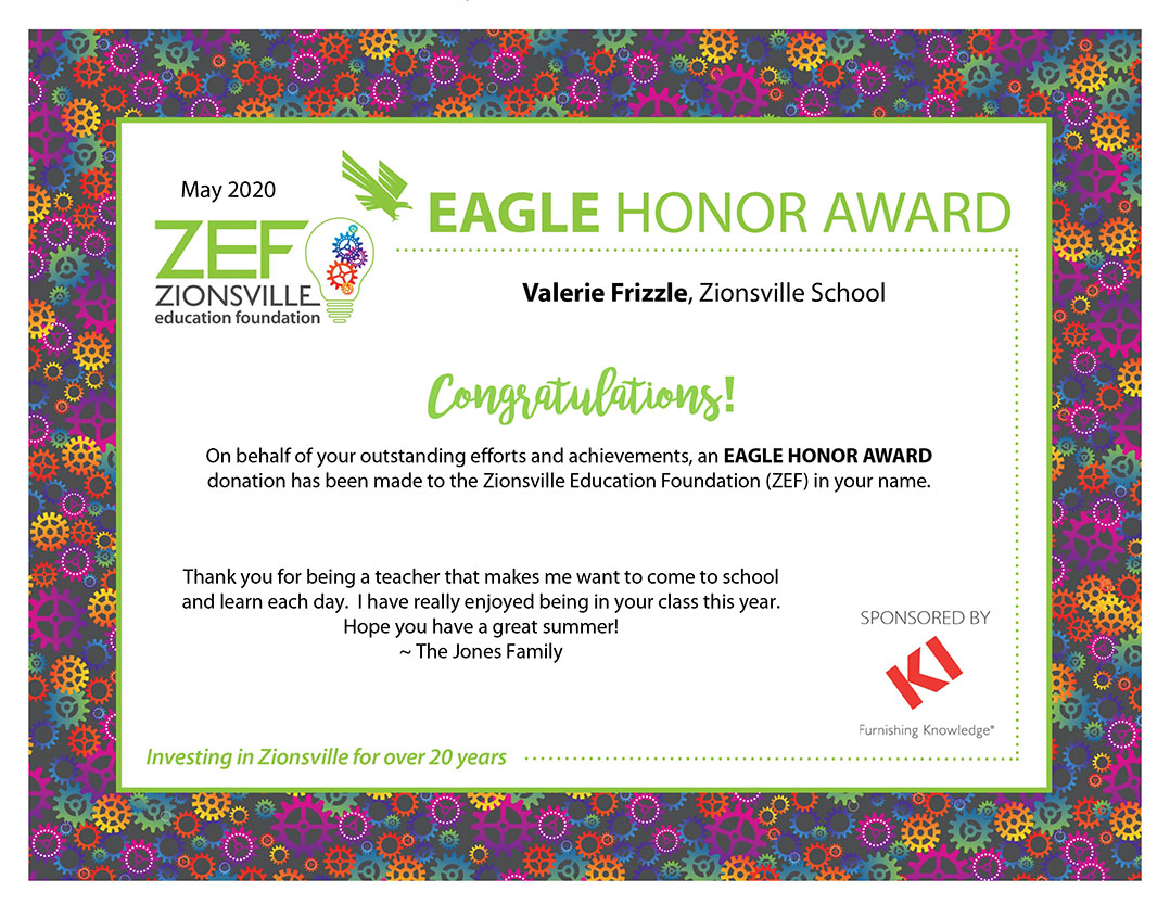 ZEF Eagle Honor Award SAMPLE
