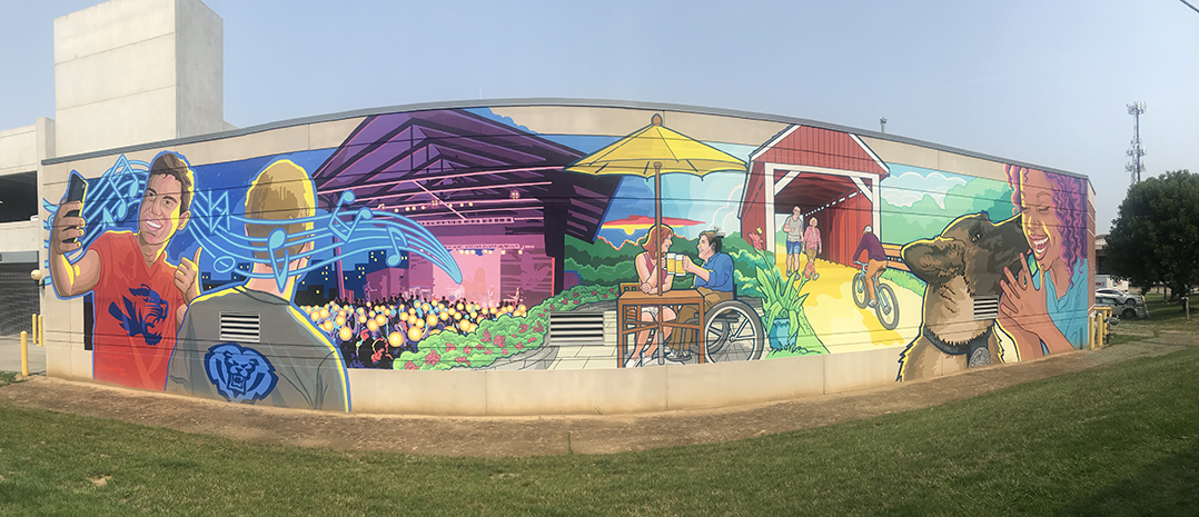 New mural adorns Fishers Police Dept. parking garage