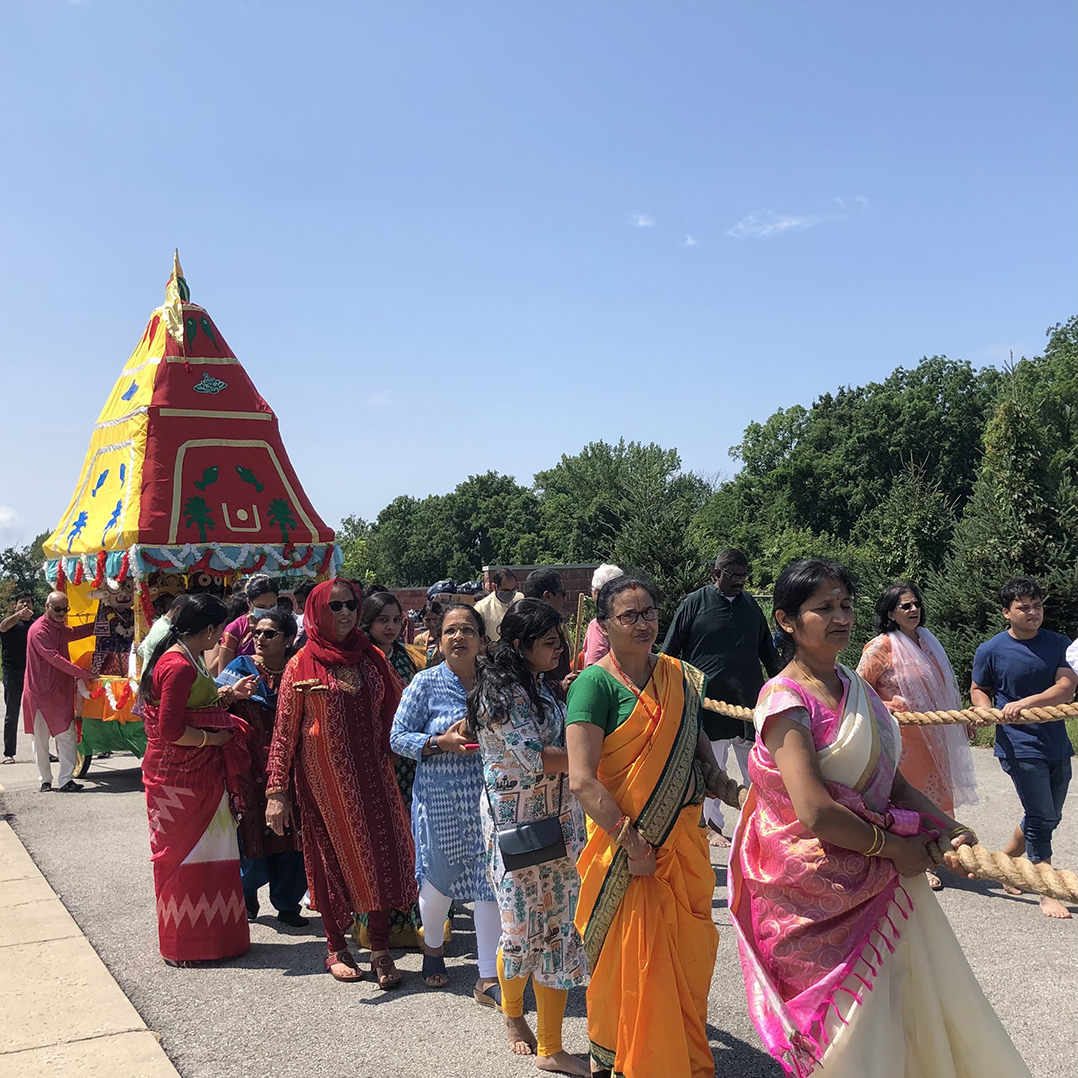 Local residents celebrate Hindu festival