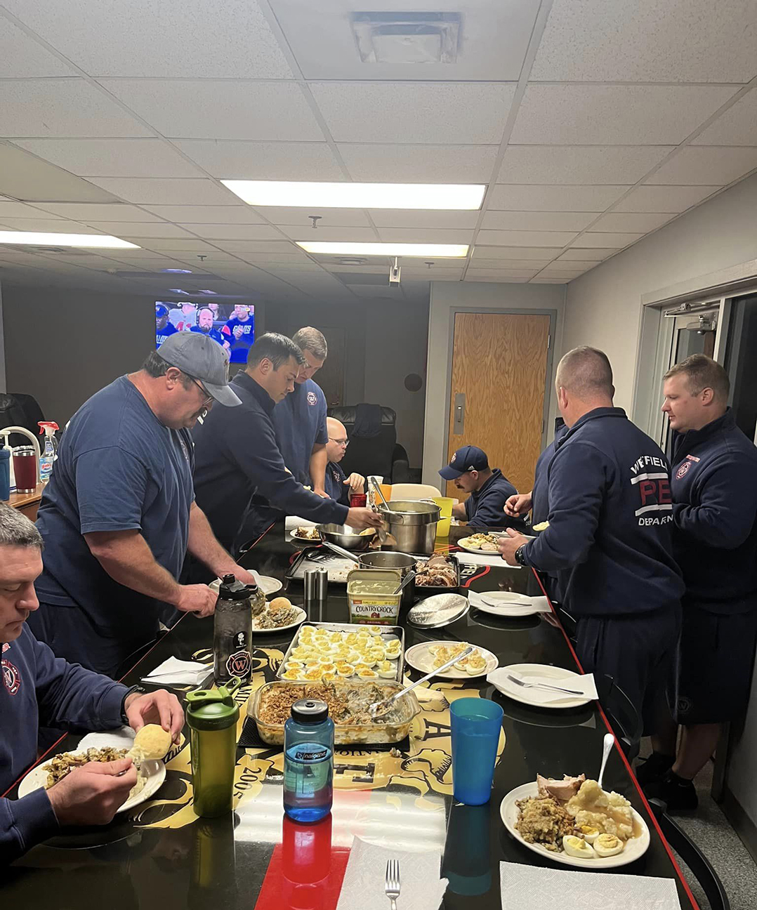 Snapshot: Westfield Fire Dept. Firefighters enjoy Thanksgiving meal