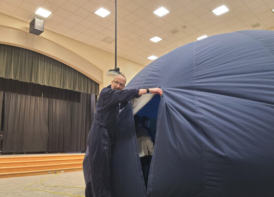 Out of this world: Oak Trace Elementary School students learn about space in inflatable planetarium
