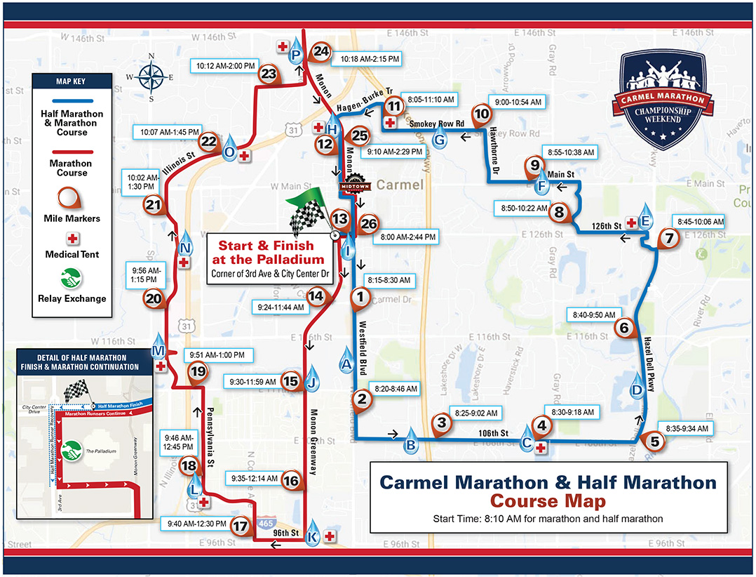Expect temporary road, lane closures for Carmel Marathon Weekend