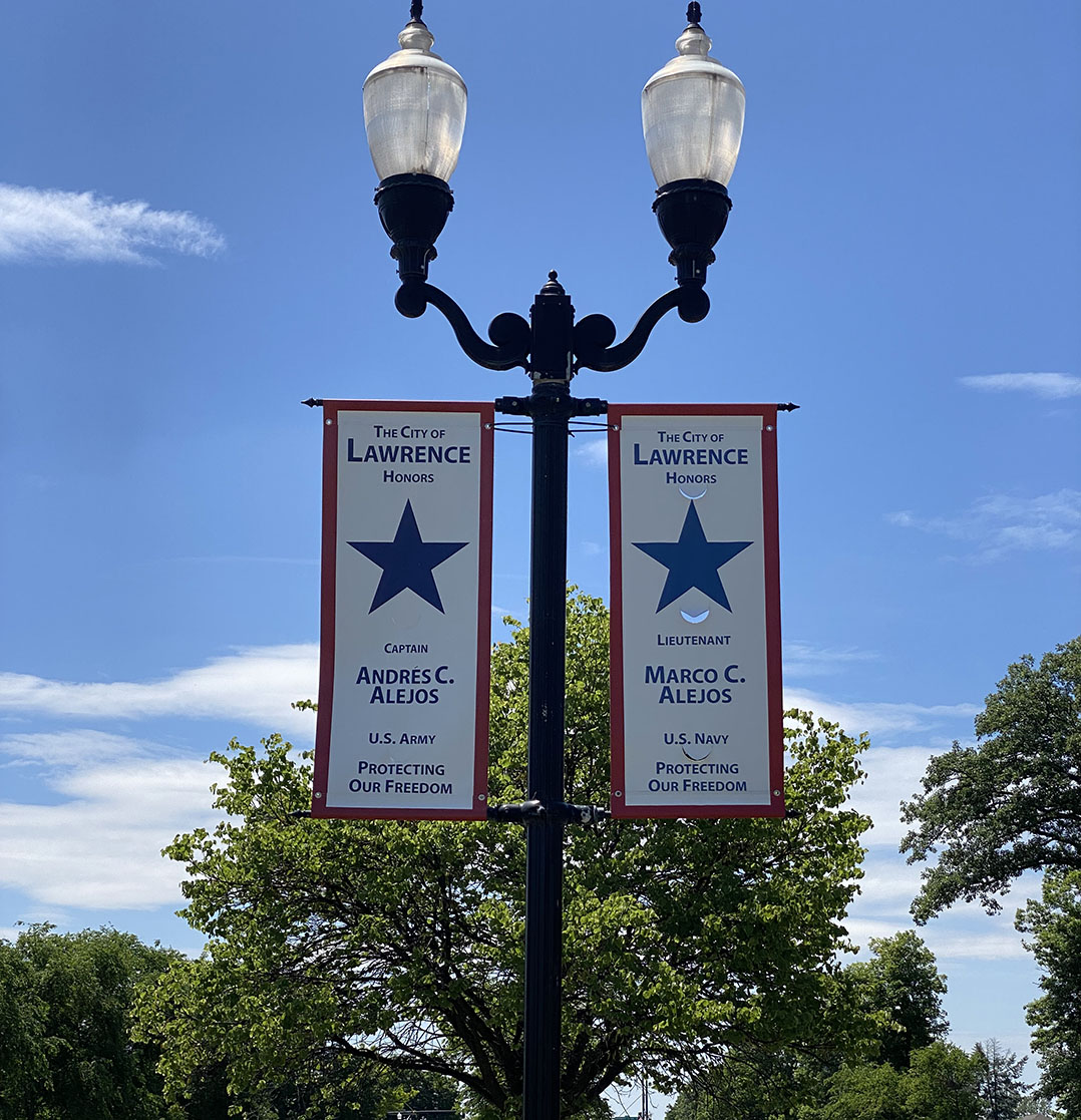 Blue Star service: Lawrence honors active-duty military members with banners