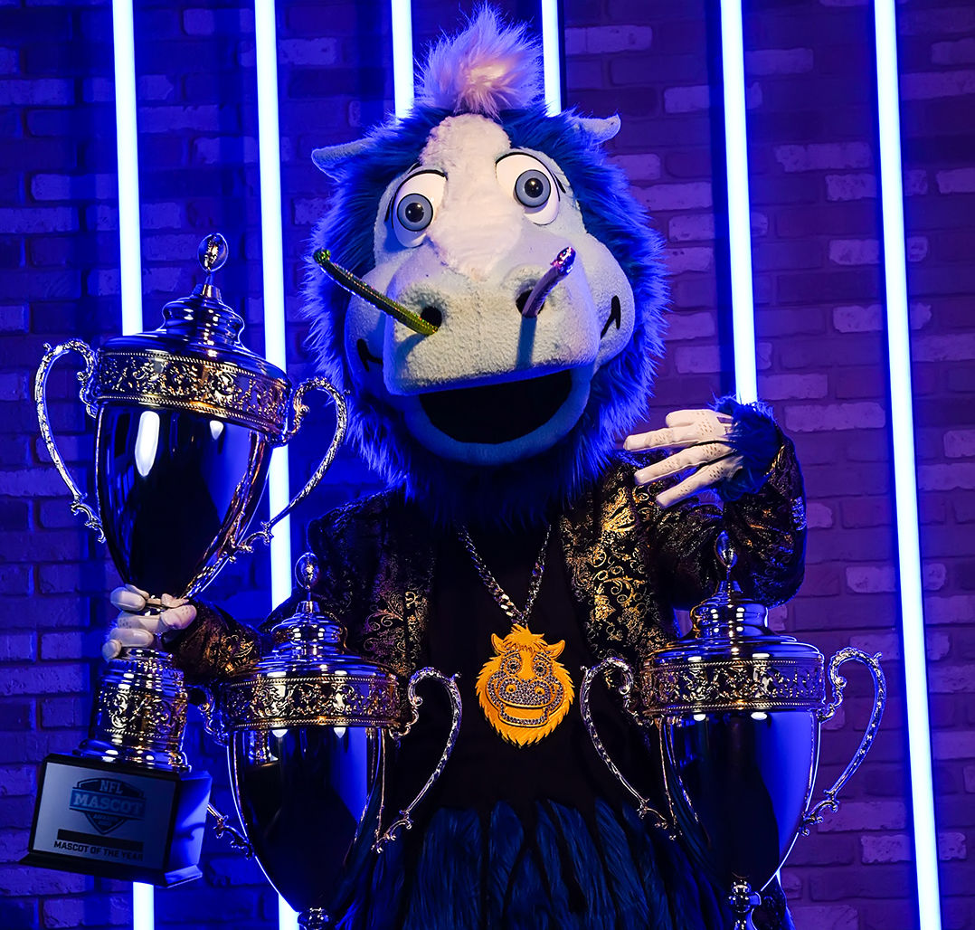 True Blue: Westfield resident dons mascot costume to make an impact