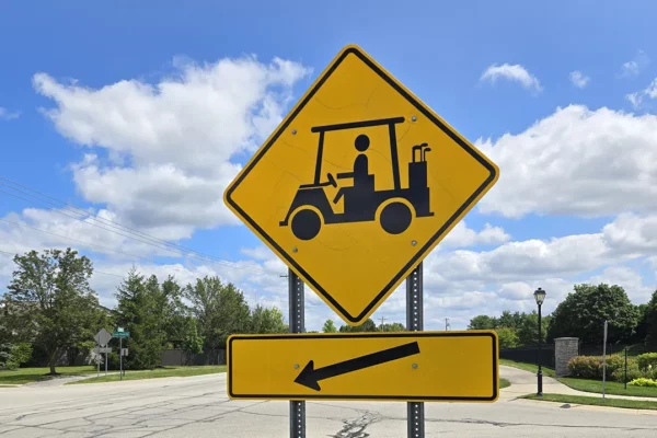 Golf cart sign