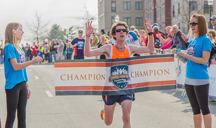 Jesse Davis wins the 2014 Carmel Marathon. (Submitted photo)