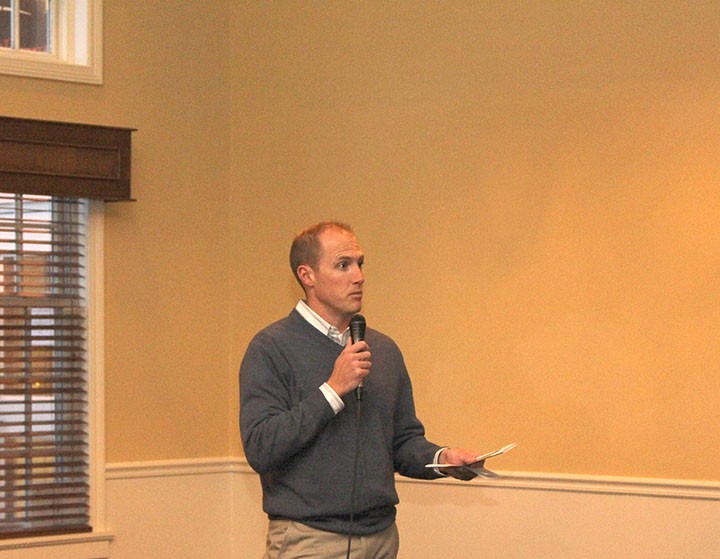 Jeremy Kashman, director of engineering, speaks at a meeting last month. (Photo by James Feichtner)