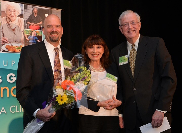 Pictured: Orion Bell, CICOA President and CEO; Milana Riggs, 2015 Caregiver of the Year; Jim Rosensteele, CICOA Chairman of the Board. (Submitted photo) 